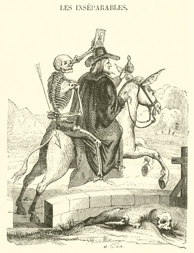 The Inseparables (engraving) by French School