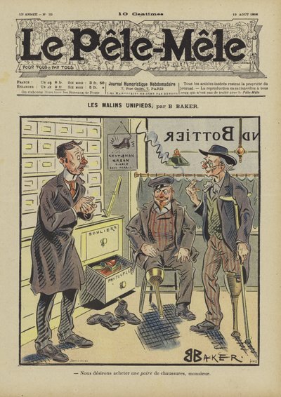 The Clever One-Legged. Illustration for Le Pele-Mele by French School
