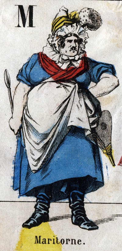 Letter M: Maritorne. Engraving in "Alphabet masquerade". Second half of the 19th century by French School
