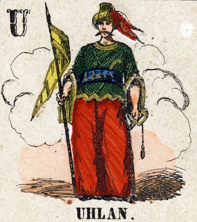 Letter U like Uhlan. Small Encyclopedic Alphabet. Imaging of Epinal, circa 1860 by French School