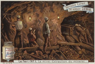 Liebig card featuring the iron industry by French School