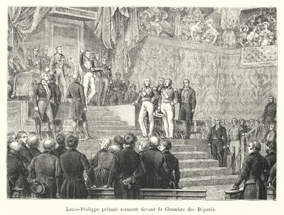 Louis-Philippe Taking the Oath Before the Chamber of Deputies by French School