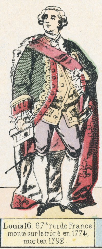 Louis XVI, 67th King of France, ascended the throne in 1774, died in 1792 by French School