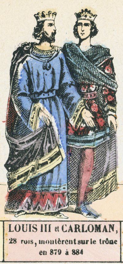 Louis III and Carloman, 28 Kings, Ascended the Throne in 879 to 884 by French School