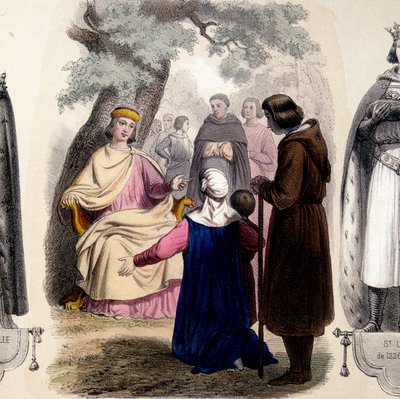 Louis IX, known as Saint Louis (1214-1270) rendering justice under an oak by French School