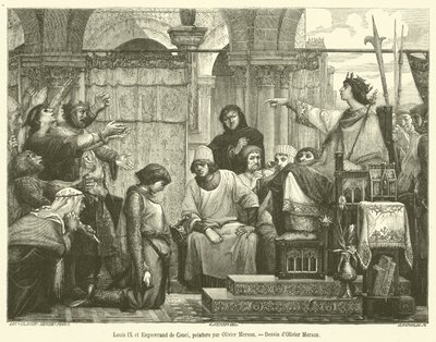 Louis IX and Enguerrand de Coucy (engraving) by French School