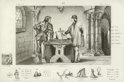 Louis XI of France held captive by Charles the Bold of Burgundy at Peronne, 1468 by French School