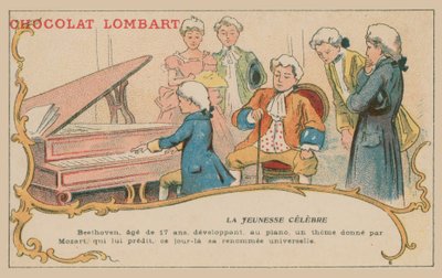 Ludwig van Beethoven playing at the piano at the age of 17 by French School