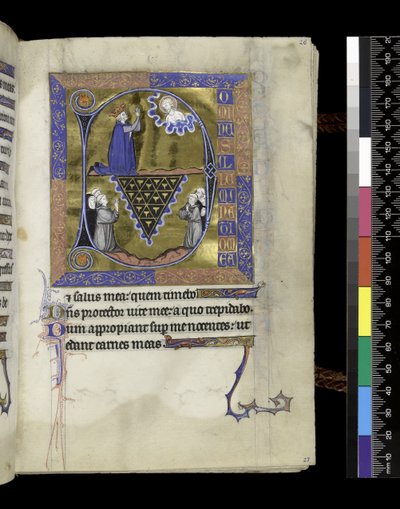MS 300 f.26r, David prays to God, folio from the Psalter and Hours of Isabella of France, Paris, c.1265-70 by French School