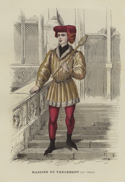 Mace bearer of the Paris Parlement, 14th Century by French School