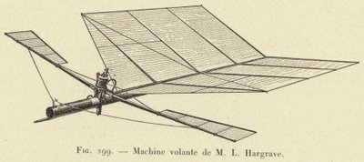 Flying Machine by M L Hargrave (engraving) by French School