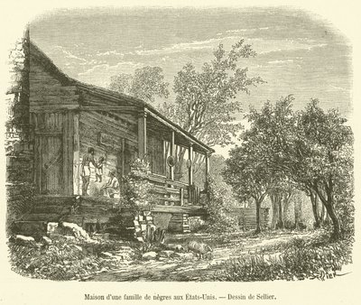 House of a Black Family in the United States (engraving) by French School