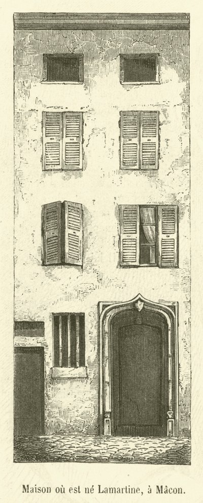 House Where Lamartine Was Born, in Macon by French School