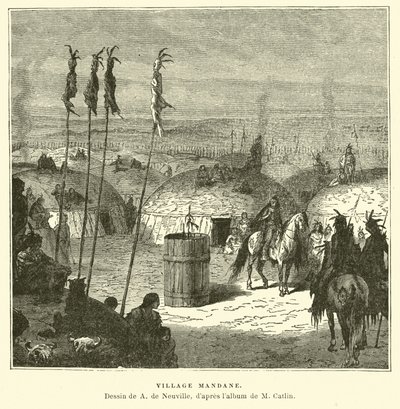 Mandan Village, North America by French School