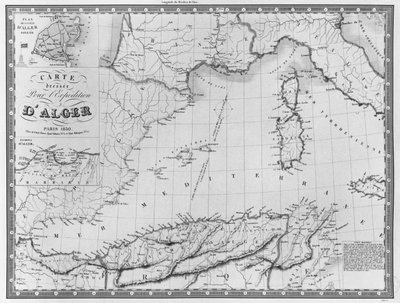 Map drawn up for the Algiers expedition, 1830 by French School