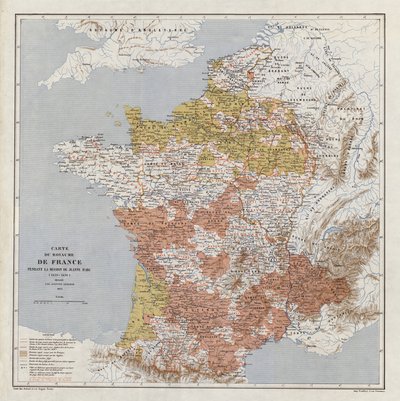 Map of France at the Time of Joan of Arc by French School