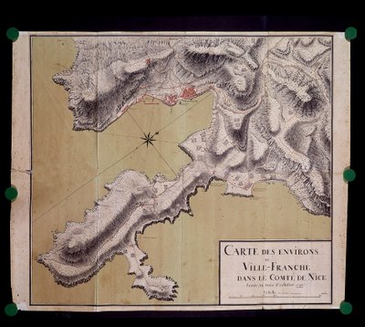 Map of the Surroundings of Villefranche in the Count of Nice Levee in October 1748 by French School