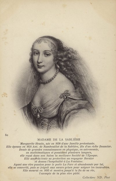 Marguerite de la Sabliere, French Salonist by French School