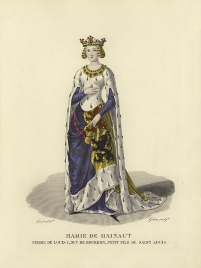 Marie of Hainaut, wife of Louis I, Duke of Bourbon by French School