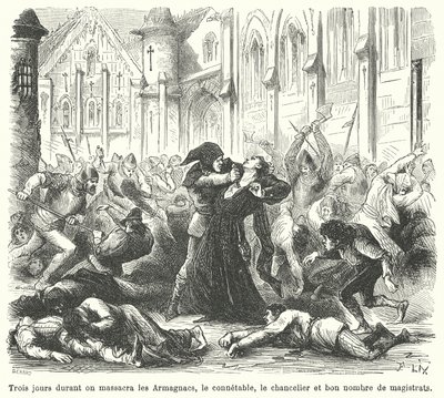 Massacre of the Armagnacs by the Burgundians, Paris by French School