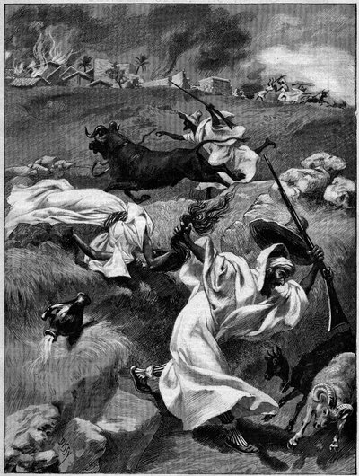 Massacres of Touat (North Africa). Engraving in 