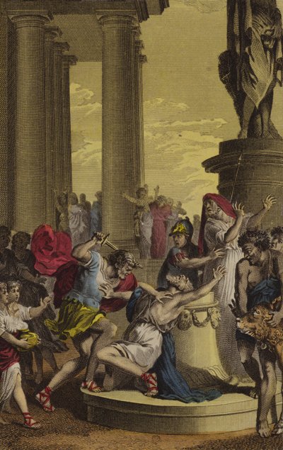 Mattathias slaying a Jew who sacrificed to idols by French School