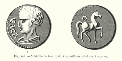 Bronze Medal of Vergasillaun, Chief of the Arverni by French School