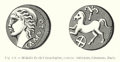 Medal of Chief Camulogene, Camulo, Aulerques, Cenomans, Paris by French School