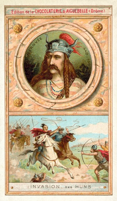Merovech, king of the Salian Franks, and the invasion of the Huns, 451 by French School