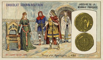 Merovingian gold triens, 486 by French School