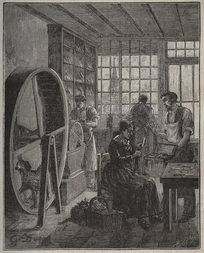 Metier and Craftsman: A Cutlery Shop in the Province in the 19th Century. Engraving from 1885 in 