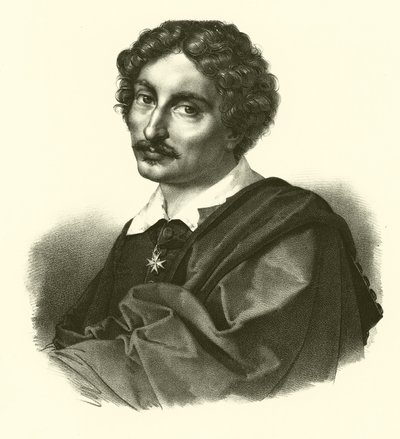 Michelangelo Merisi da Caravaggio, Portrait (engraving) by French School