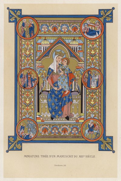 Miniature Taken from a 13th Century Manuscript by French School