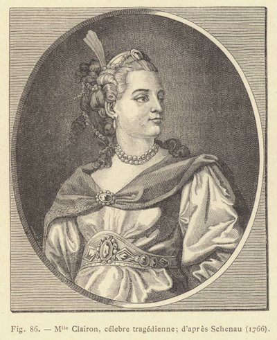 Mlle Clairon, Famous Tragedienne, after Schenau by French School
