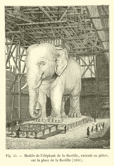 Model of the Elephant of the Bastille, Executed in Plaster, on the Place de la Bastille, 1830 by French School