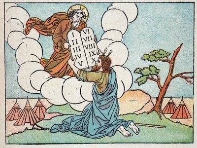 Moses receives the tablets of the law - in 