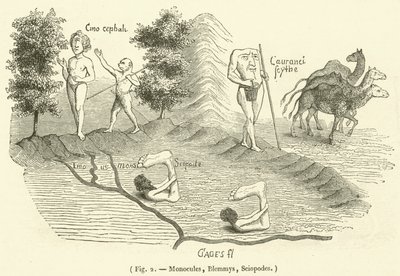 Monoculi, Blemmys, Sciopodes by French School