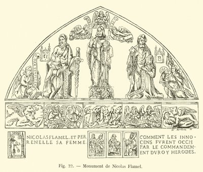 Monument of Nicolas Flamel by French School