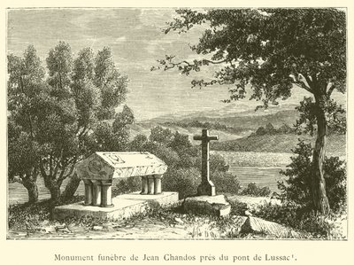 Funeral Monument of Jean Chandos near the Bridge of Lussac (engraving) by French School