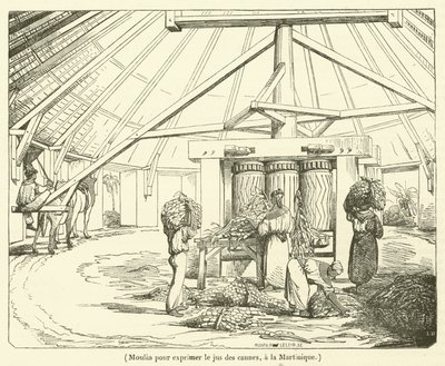 Mill for Extracting Cane Juice, in Martinique by French School