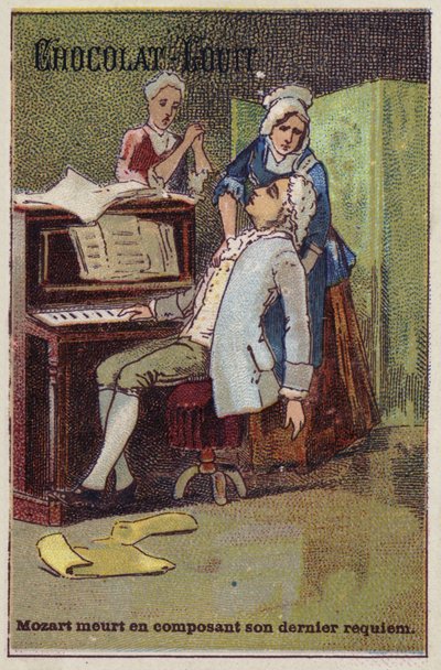 Mozart dies while composing his last requiem by French School