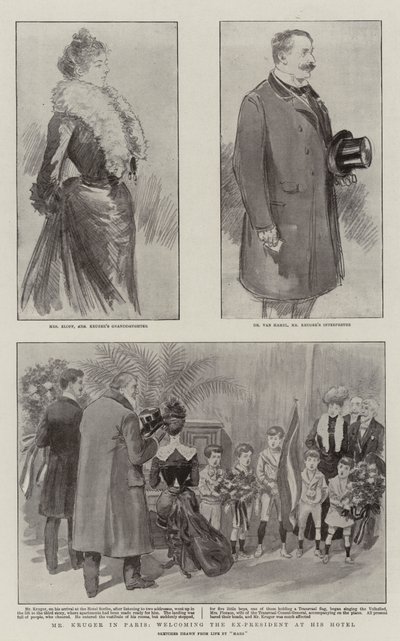 Mr Kruger in Paris, Welcoming the Ex-President at His Hotel by French School