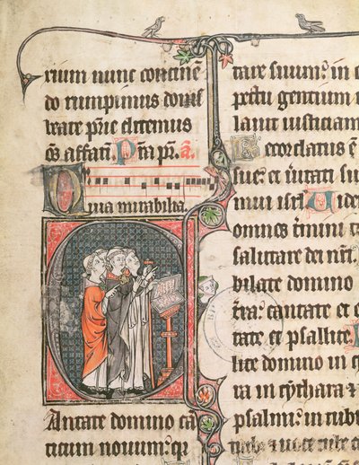 Monks singing from a Psalter by French School