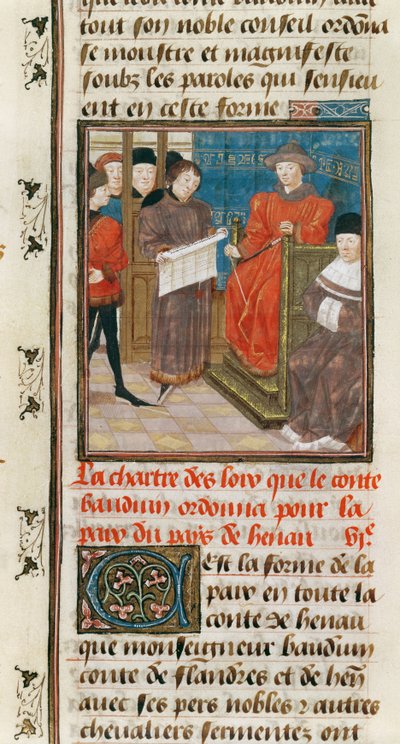Charter of the Laws that Count Baudouin VI of Hainault Orders for the Peace of the Country of Hainault by French School