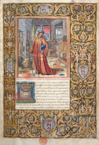 Flavius Josephus in his study, illustration for the Prologue of the Antiquities of the Jews by Flavius Josephus by French School