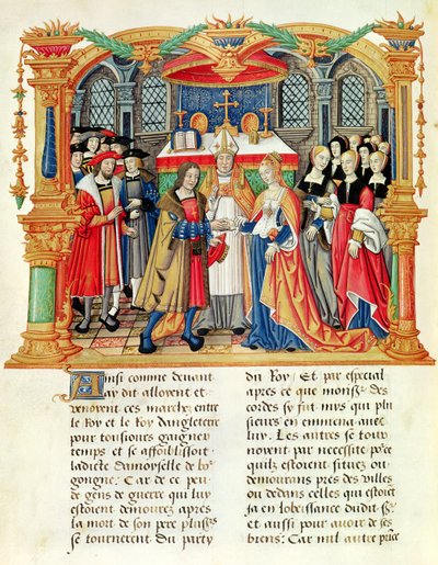 Marriage of Maria of Burgundy and Maximilian I, Emperor of Austria, from the Memoirs of Philippe of Commines (1445-1509) by French School