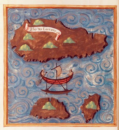 Map of the Ladrones Islands, from an account of the Voyage of Ferdinand Magellan by French School