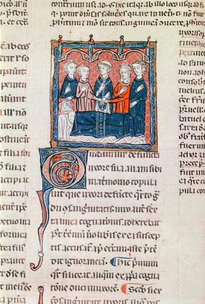 The Marriage of a Widower, from Decrets de Gratien by French School