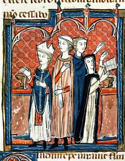 A nun taking her vows and mass performed by a bishop, from 