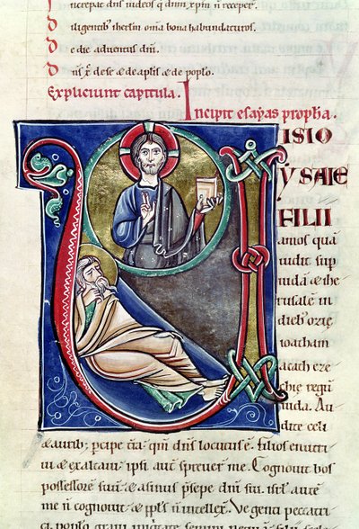 Historiated Initial V or U Depicting the Prophecy of Isaiah, from the Bible of St. Sulpicius of Bourges by French School